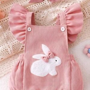 Pink Corduroy Bunny Overalls